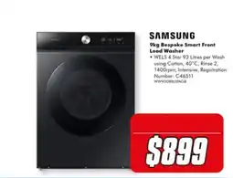 The Good Guys Samsung 9kg Bespoke Smart Front Load Washer offer