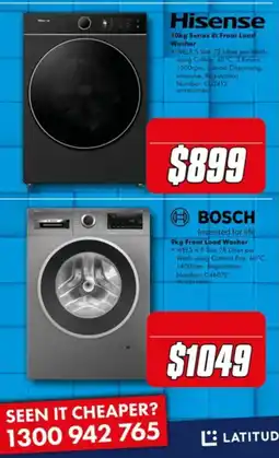 The Good Guys Hisense 10kg Series 81 Front Load Washer offer