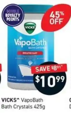 Chemist King Vicks VapoBath Bath Crystals offer