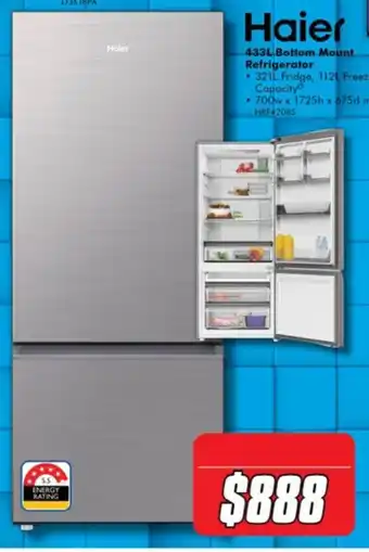The Good Guys Haier 433L Bottom Mount Refrigerator offer