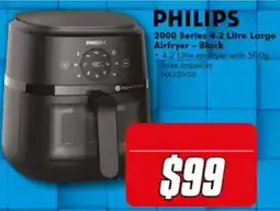 The Good Guys Philips 2000 Series 4.2 Litre Large Airfryer - Black offer