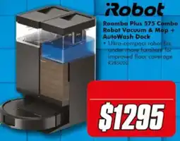 The Good Guys iRobot Roomba Plus 575 Combo Robot Vacuum & Mop + AutoWash Dock offer