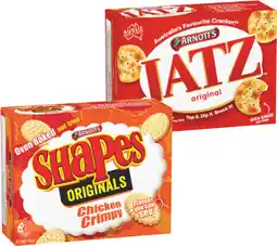 IGA Arnott’s Shapes 120‑190g, Jatz 225g or Clix 250g Selected Varieties offer