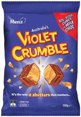 IGA Violet Crumble Share‑150g Selected Varieties offer