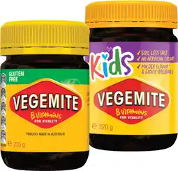 IGA Vegemite 235g or Kids 220g Selected Varieties offer