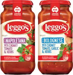 IGA Leggo’s Pasta Sauce 490‑500g Selected Varieties offer