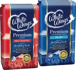 IGA White Wings Premium Self Raising or Plain Flour 1kg offer