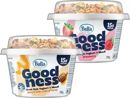 IGA Bulla Goodness Greek Style Yoghurt ‘n’ Muesli Selected Varieties offer