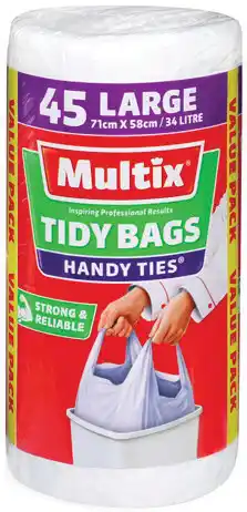 IGA Multix Handy Ties Tidy Bags Medium 50 Pack or Large 45 Pack offer