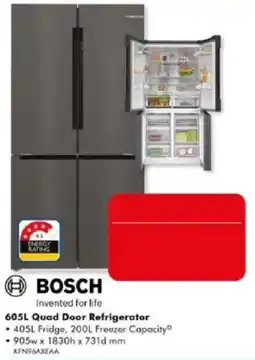 The Good Guys Bosch 605L Quad Door Refrigerator offer