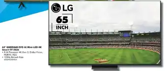 LG 65" QNED86B EVO AI Mini-LED 4K Smart TV 2026