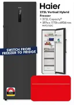 The Good Guys Haier 272L Vertical Hybrid Freezer offer