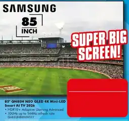 The Good Guys Samsung 85" QN80H NEO QLED 4K Mini-LED Smart AI TV 2026 offer