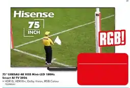 The Good Guys Hisense 75" URBSAU 4K RGB Mini-LED 180Hz Smart Al TV 2026 offer