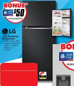 The Good Guys LG 375L Top Mount Refrigerator offer