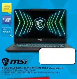 The Good Guys msi Cyborg Black Edition 15.6" i5 RTX4050 6GB Gaming Laptop offer