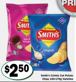 Friendly Grocer Smith's Crinkle Cut Potato Chips Varieties offer