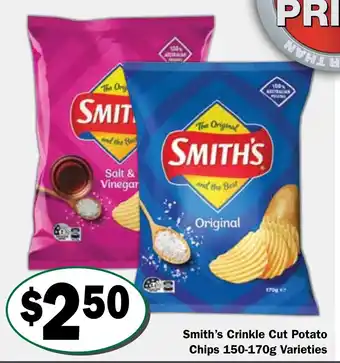 Smith's Crinkle Cut Potato Chips Varieties