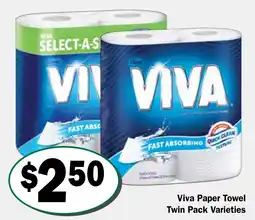 Friendly Grocer Viva Paper Towel Twin Pack Varieties offer