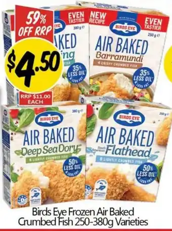 Birds Eye Frozen Air Baked Crumbed Fish 250-380g Varieties