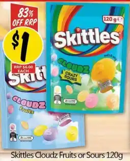 NQR Skittles Cloudz Fruits or Sours offer