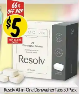 NQR Resolv All-in-One Dishwasher Tabs offer