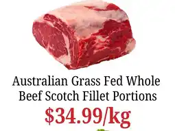 Farmer Jack's Australian Grass Fed Whole Beef Scotch Fillet Portions offer