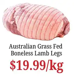 Farmer Jack's Australian Grass Fed Boneless Lamb Legs offer