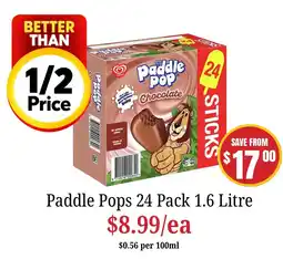 Farmer Jack's Paddle Pops Chocolate offer