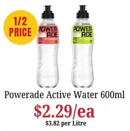 Farmer Jack's Powerade Active Water offer