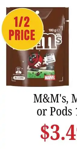 Farmer Jack's M&M's, M or Pods offer