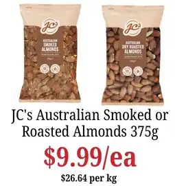 Farmer Jack's JC's Australian Smoked or Roasted Almonds offer
