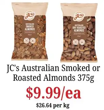 Farmer Jack's JC's Australian Smoked or Roasted Almonds offer