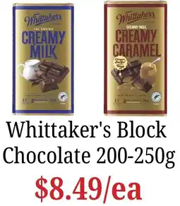 Farmer Jack's Whittaker's Block Chocolate offer