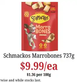 Farmer Jack's Schmackos Marrobones offer