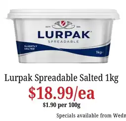 Farmer Jack's Lurpak Spreadable Salted offer