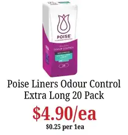 Farmer Jack's Poise Liners Odour Control Extra Long offer