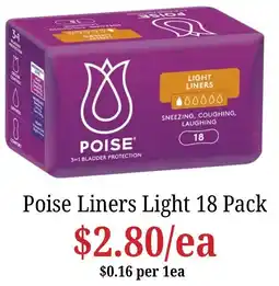 Farmer Jack's Poise Liners Light offer