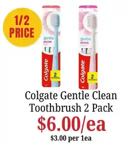 Farmer Jack's Colgate Gentle Clean Toothbrush offer