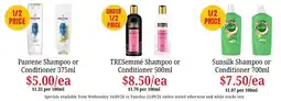 Farmer Jack's TRESemmé Shampoo or Conditioner offer