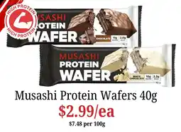 Farmer Jack's Musashi Protein Wafers offer