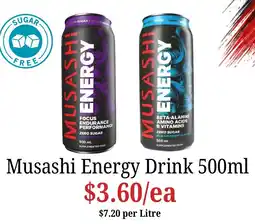 Farmer Jack's Musashi Energy Drink offer