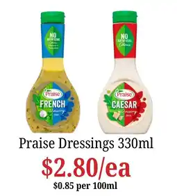 Farmer Jack's Praise Dressings offer
