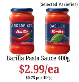 Farmer Jack's Barilla Pasta Sauce offer