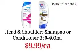 Farmer Jack's Head & Shoulders Shampoo or Conditioner offer