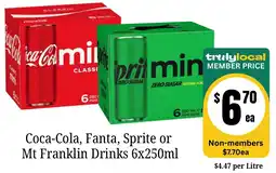 Farmer Jack's Coca-Cola, Fanta, Sprite or Mt Franklin Drinks offer