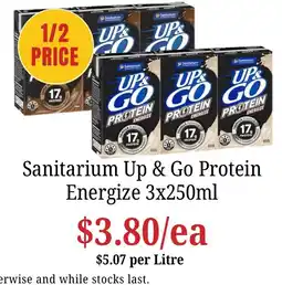 Farmer Jack's Sanitarium Up & Go Protein Energize offer