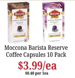 Farmer Jack's Moccona Barista Reserve Coffee Capsules offer