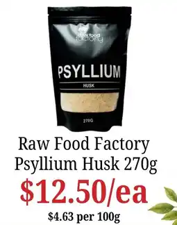 Farmer Jack's Raw Food Factory Psyllium Husk offer