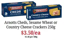 Farmer Jack's Arnott's Cheds Country Cheese Crackers offer